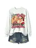 Vi a Dolly besando Amazon eBay sudadera divertida de moda europea para mujer con cuello redondo y mangas largas