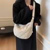 Bolsa transversal de grande capacidade para viagem casual feminina, bolsa de ombro simples com estampa de losangos, moderna e portátil, para comércio exterior