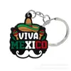 Llavero estilo mexicano llavero caricatura PVC pegamento suave cadena de llavero colgante para bolsa de llaves de coche colgante