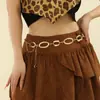 Corrente de Cintura Gráfica de Metal Boêmia Transfronteiriça Europeia e Americana, Corrente Corporal Simples, Corrente de Cintura Versátil para Vestido Atacado