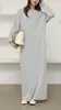 Vestido suéter de gola redonda, manga longa, estilo longo para mulheres, coleção outono/inverno 2026, cor sólida, comprimento até o joelho, da Rakuten japonesa