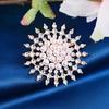 Broche Luxuoso de Pérola Artificial Deusa do Sol Moda Feminina Floco de Neve Versátil Pin Broche de Ar Atmosférico Alto Padrão Acessórios para Casaco