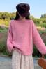Nuevo Estilo Coreano Talla Grande Estilo Suave Jersey Suave y Ceroso para Mujer Holgado Cuello Redondo Color Sólido Camiseta Interior Moda Jersey de Punto Superior