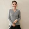 Cardigan Bebê de Veludo 100% Caxemira Pura Feminino Gola V Suéter de Axila Jaqueta Tricô Solta Aparência Emagrecedora Camada Base