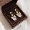 Brincos Novos de Prata S925 para Outono e Inverno para Mulheres, Brincos de Cristal Swarovski Maillard, Brincos de Alto Padrão com Design de Luxo Leve