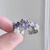 Anillo Abierto de Flor de Glicina Retro Vintage Diseño de Nicho Anillo para Dedo Índice Anillo Casual de Aspecto Elevado