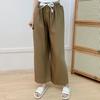 Pantalones de Pijama de Lino de Algodón para Mujer Verano Color Sólido Caramelo Pantalones de Pierna Ancha Delgados Antimosquitos Pantalones para Casa Talla Extra Sueltos para Exterior