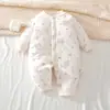 Macacão matelassê para bebê 40g para outono e inverno, roupa quente de algodão para meninos e meninas, macacão de inverno para recém-nascidos