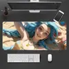 Tapete Antiderrapante para Computador para Mulheres e Homens, Mouse Pad Grande para Jogos, Mesa de Escritório, Tapete para Teclado de Dormitório Estudantil com Tema de Anime, Borracha
