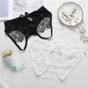 Lencería Sexy para Mujer, Braguita Totalmente Transparente de Cintura Baja con Aberturas y Sin Entrepierna, Atractivo Hilo Dental Bordado de Talla Grande