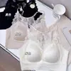 Top Tubo Sexy de Capas de Satén y Encaje Calado Espalda Descubierta para Mujer 2026 Otoño e Invierno Nuevo Sujetador Push-Up con Copas Fijas