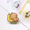 Caricatura Linda Capibara Kapibara Pegatina Acrílica DIY Pinza para el Cabello Broche Insignia Imán para Refrigerador Adorno Accesorios