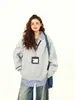 Suéter de punto falso dos piezas, unisex, estilo otoño, marca trendy americana, suéter de cuello Henley, retro, corte holgado, tejido casual