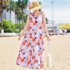 Nuevo Vestido de Algodón Seda para Mujer Verano Francés de Alta Gama Vacaciones Costeras Playa Vestido Largo Elegante Vestido Chaleco sin Mangas