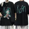 Camiseta Masculina Korn Lançamento de Álbum de Música de Banda de Rock Cruzada Aliexpress Retro Metal Gótico t