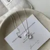 Colar Vintage Escovado Pequeno Cubo de Açúcar em Prata de Lei S925 para Mulheres, Estilo Coreano Simples e de Alto Padrão, Popular na Corrente da Clavícula Xiaohongshu