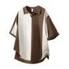Camisa Polo de manga corta para hombre con bloques de color retro americano, nuevo estilo de verano, camiseta de punto de marca de moda estilo 'old money', top para hombre