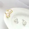 Nafoge Joyería de Plata al por Mayor Moda Temperamento Damas Pendientes de Plata de Ley 925 Incrustados con Pendientes de Perla Natural de Agua Dulce