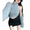 Cuello Halter Pura Pasión Terciopelo de Visón Dulce Sexy Sexy Chaleco Suéter Traje de Mujer Cuello Alto Otoño e Invierno Suéter Conjunto de Dos Piezas