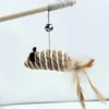 Nuevo Juguete Mordedor para Gatos Serie de Varillas de Madera Caña Mordedora para Gatos Cuerda Elástica Pulpo de Sisal Mordedor Telescópico para Gatos Al Por Mayor Nuevo