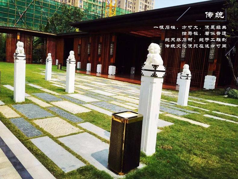 西贝雕刻 仿古石雕拴马桩 实景展示1.jpg