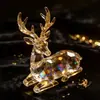 Ornaments de cristal de antílope cortados finamente direto da fábrica, ornamentos de cristal de carneiro mascote dos 12 signos do zodíaco de alta transparência para desktop
