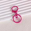 Llavero colgante de tres piezas con hebilla de langosta de ocho caracteres con pintura metálica de color, accesorios de joyería DIY, material para llavero