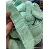 Renda com franjas de fio de algodão, borlas, fio de poliéster espesso, base de algodão, borda, cores fluorescentes, decoração colorida