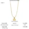 Moda de Personalidad de Nicho Minimalista Estilo Ins Artístico Acero Inoxidable Chapado en Oro de 18K Diamante Tachonado Colgante de Sobre Cadena para Clavícula para Mujeres