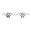Aretes de Plata S925 con Moissanita Alas de Ángel de Un Quilate 50 Puntos Estilo Simple de Seis Garras al Por Mayor