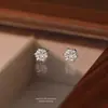 Conjunto de Brincos Studs de Prata 925 Trevo de Quatro Folhas Studs para Cartilagem da Orelha Nicho High-End Vendedor Quente de Ano Novo Brincos Versáteis para Outono e Inverno