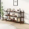 Estantería, estante de almacenamiento, independiente, para el hogar, hierro forjado, gabinete de almacenamiento multicapa, pequeño, estante simple de acero y madera, estante de almacenamiento, estudio