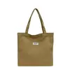 Bolsa de Lona Engrosada, Gran Capacidad, Bolso de Mano Lavado, Bolso de Hombro para Combinar Diariamente, Bolso de Mano Simple Estilo Ins, Para Llevar en la Mano