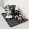 Tapete de Máquina de Café de Silicone Estilo Retrô Tapete Antiderrapante com Tapete Drenante de Barra Removível Tapete de Secagem Tapete Protetor para Café