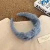 Faixa de Lã Retrô Preguiçosa de Inverno Cedo Celebridade da Internet Elegante Topo Craniano Alto Grampo de Cabelo de Aba Larga Faixa de Cabelo de Tricô Plissada Feminina