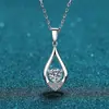 Collar de circón de moda coreana alta imitación D color moissanita colgante de gota de agua para mujer sonido rápido de sacudida de mano red social suministro en vivo