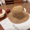 Sombrero de Pescador de Paja Dulce Lindo Japonés de Cereza con Paja para Niños Primavera y Verano Protección Solar Vacaciones Playa Marina Sombrero Grande de Paja Trenzada
