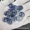 Pedra Natural Ágata Turquesa Argola Redonda Fundo Plano Anel Inserido Pingente Brincos Acessórios para Joias DIY Feito à Mão