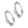 Aretes de aro de acero inoxidable 2.0 directo de fábrica aretes explosivos tendencia de moda japonesa y coreana aretes simples de acero de titanio