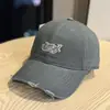 Circunferencia de Cabeza Grande Moda Estilo Coreano Mezclilla Lavada Letras Bordadas Gorra de Béisbol Mujeres Primavera Otoño Retro Pareja Gorra Plana