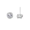 Brincos de tarracha cubo de açúcar em prata s925 brincos de diamante moissanita quadrada 1 quilate brincos bolsa quadrada fábrica de origem joias atacado