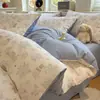 Nuevo juego de ropa de cama de cuatro piezas de grado A, 100% algodón, cepillado y engrosado, para uso doméstico, con un diseño simple y versátil