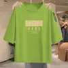E-commerce Transfronteiriço Moda Redutora de Idade Manga Sete Quartos Gola Redonda Manga Curta Camiseta Solta Emagrecedora Camada Base