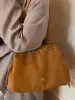 Bolsa Retro 2025 Nova Tendência com Cordão para Mulheres, Bolsa de Ombro Transversal Fosca Fashion, Bolsa Saco Texturizada Fashion para Mulheres
