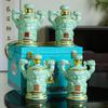 Garrafa de Vinho de Cerâmica Jingdezhen 1/5 Gatos 5kg Pote de Vinho Shuanglong Artesanato Bule de Vinho Doméstico Selado Pote de Vinho para Presente