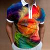 Europa y Estados Unidos transfronterizo 2023 nuevo hombre casual diario estampado digital holgado manga corta camisa POLO top estación independiente
