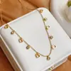 Collar de Corazón Hueco de Acero de Titanio para Mujer, Cadena para Clavícula, Joyería de Acero de Titanio