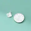Colgante de trébol de cuatro hojas y cristal de hielo bañado en plata de ley 925, accesorio DIY finamente elaborado, accesorio de material de cordón hecho a mano S1167
