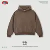 BE Ropa para Hombre Estilo Callejero Americano Retro Algodón Puro Cepillado Copo de Nieve Holgada Cuadrada Hombro Caído Sudadera con Capucha para Hombre