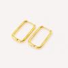 Hebilla de Oreja Rectangular de Oro de 18K Eléctrica de Vacío Pendientes en Forma de U de Acero de Titanio Hebilla de Oreja Pendientes de Lujo Ligero para Mujeres